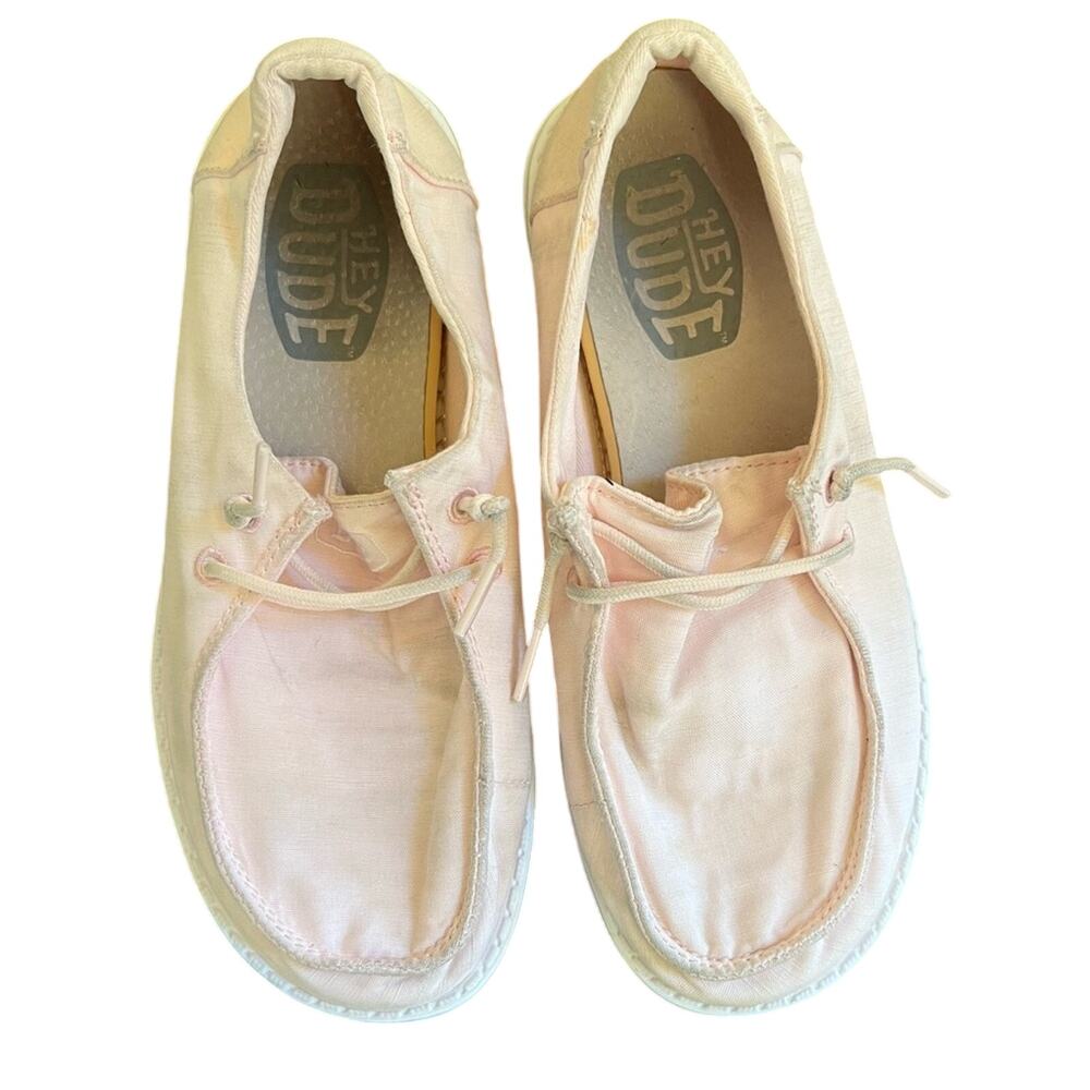 Hey Dude Light Pink Girls Slip on Shoes Sneakers Youth Size 2